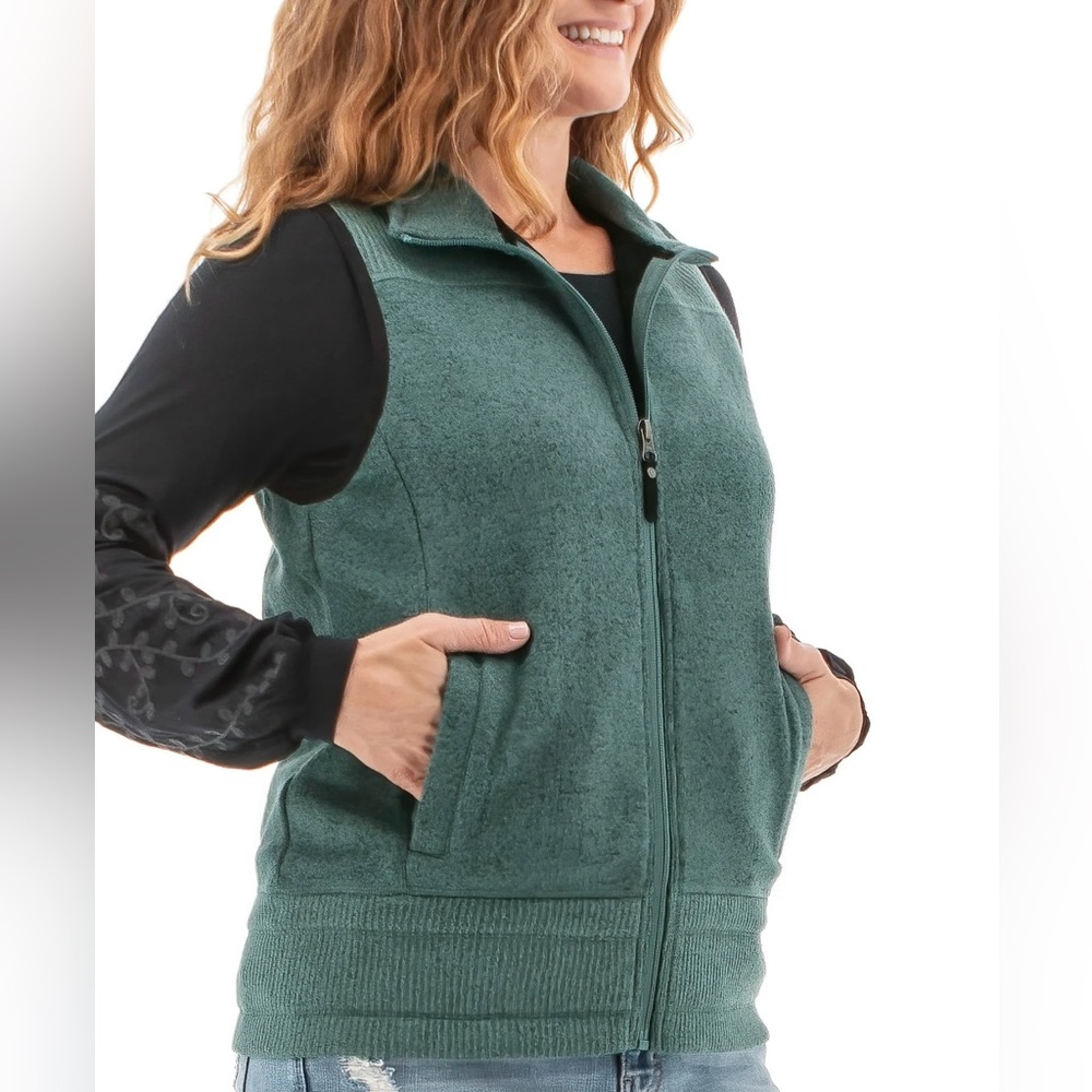 ADVENTURA Thick Jersey Knit Velvety Liner Vest | Silver Pine Womens M